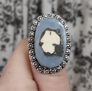 New Window Druzy 925 Silver Ring.